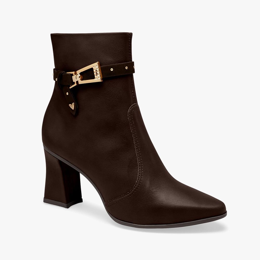 Bota Cano Curto Bico Fino Salto Grosso