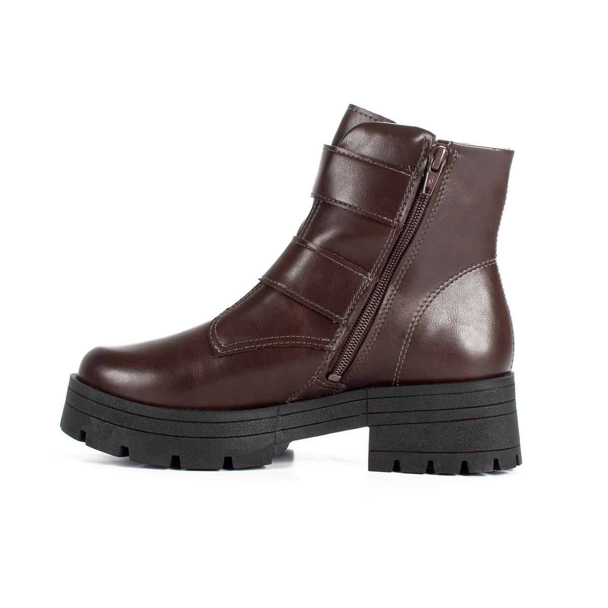 Bota Coturno Tratorada com Fivelas Marrom 3