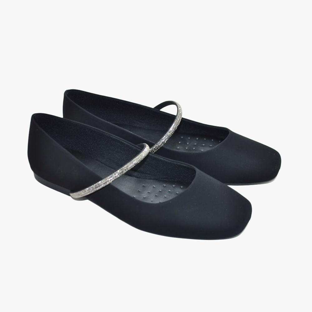 Sapatilha Boneca Bico Quadrado Preto 3