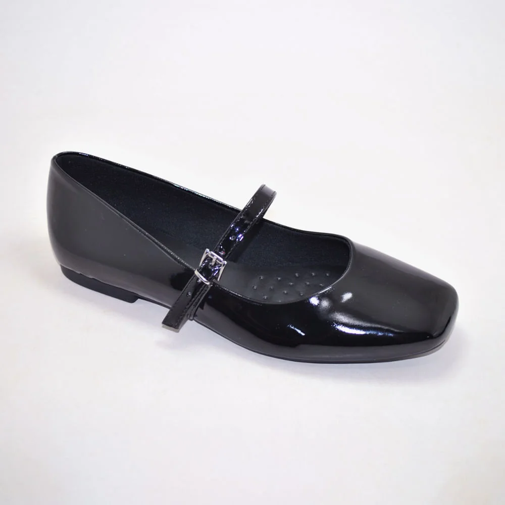 Sapatilha Boneca Bico Quadrado Preto 2