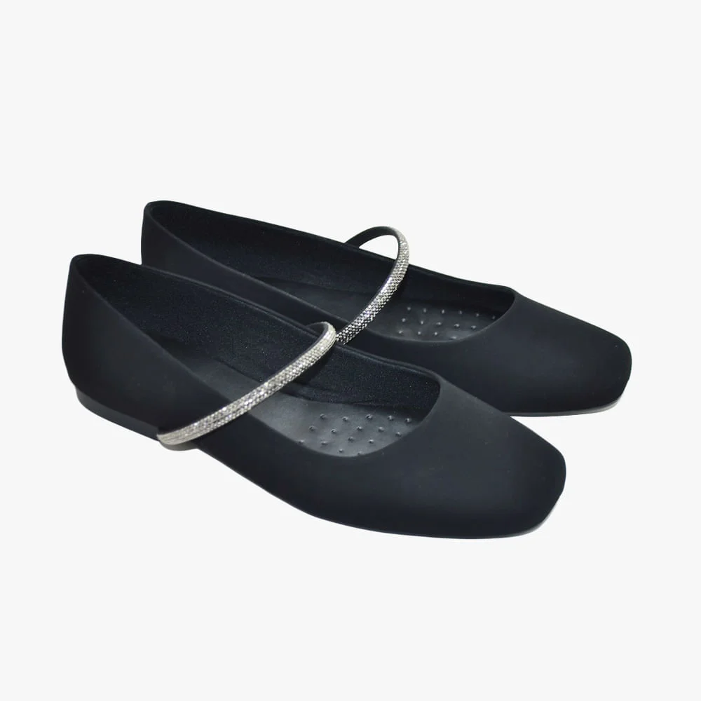 Sapatilha Boneca Bico Quadrado Preto 3