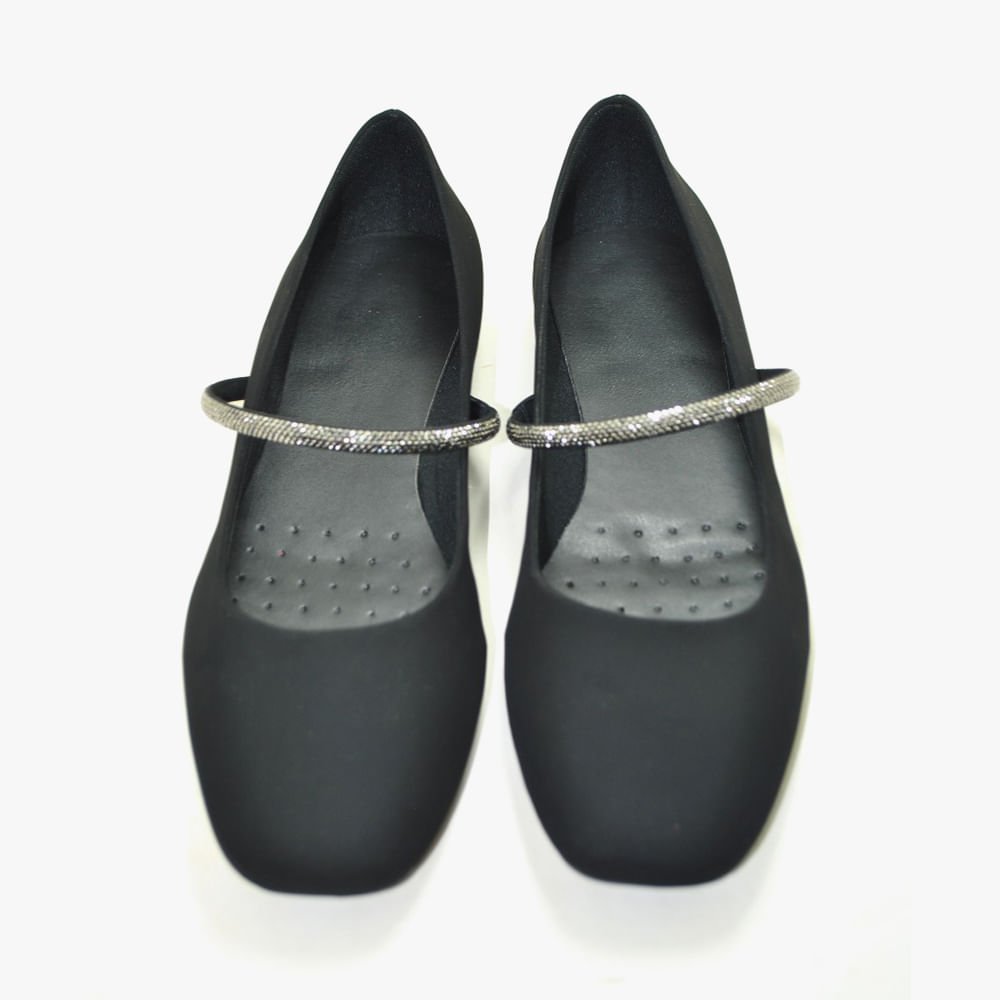 Sapatilha Boneca Bico Quadrado Preto 4