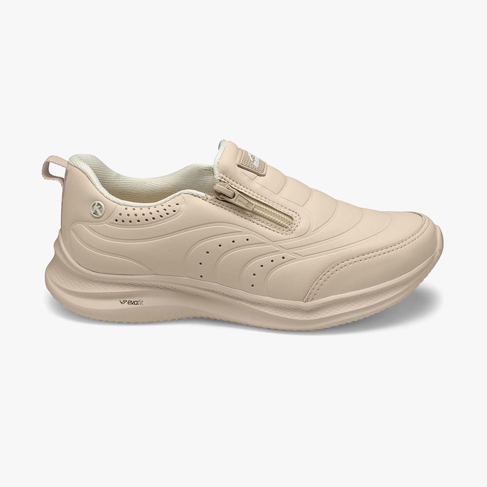 Tenis Casual Feminino Calce Facil com Ziper Lateral K7032A
