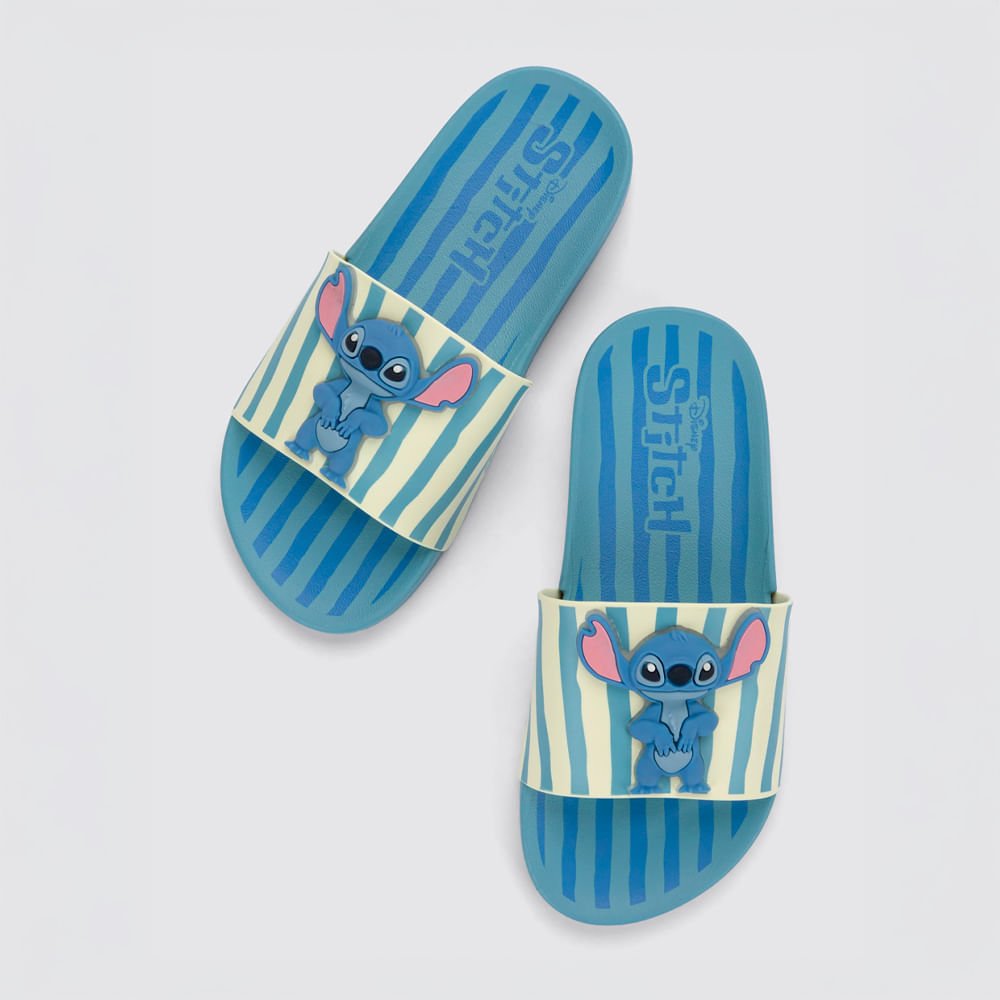 Chinelo Slide Juvenil Disney Mania Plus Grendene Kids Azul 3