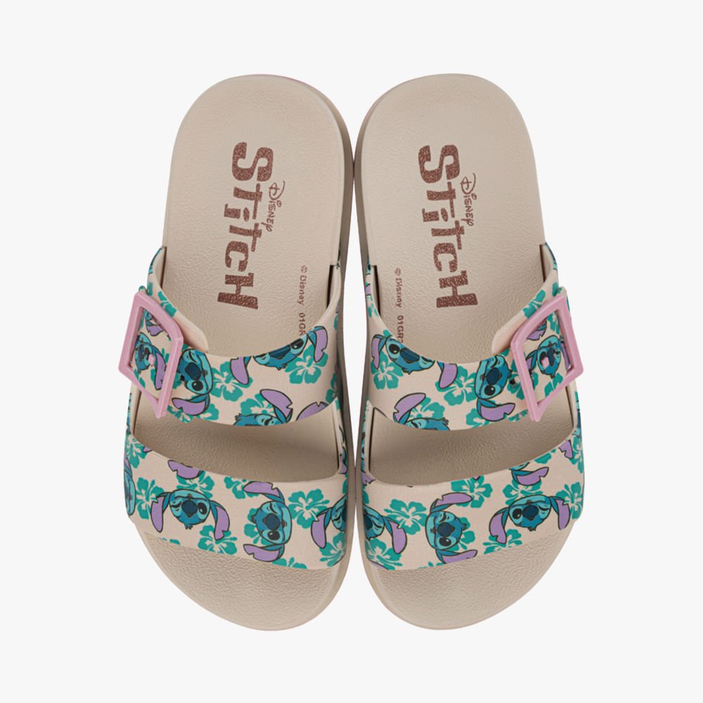 Sandália Papete Infantil Lilo Stitch Bege 2