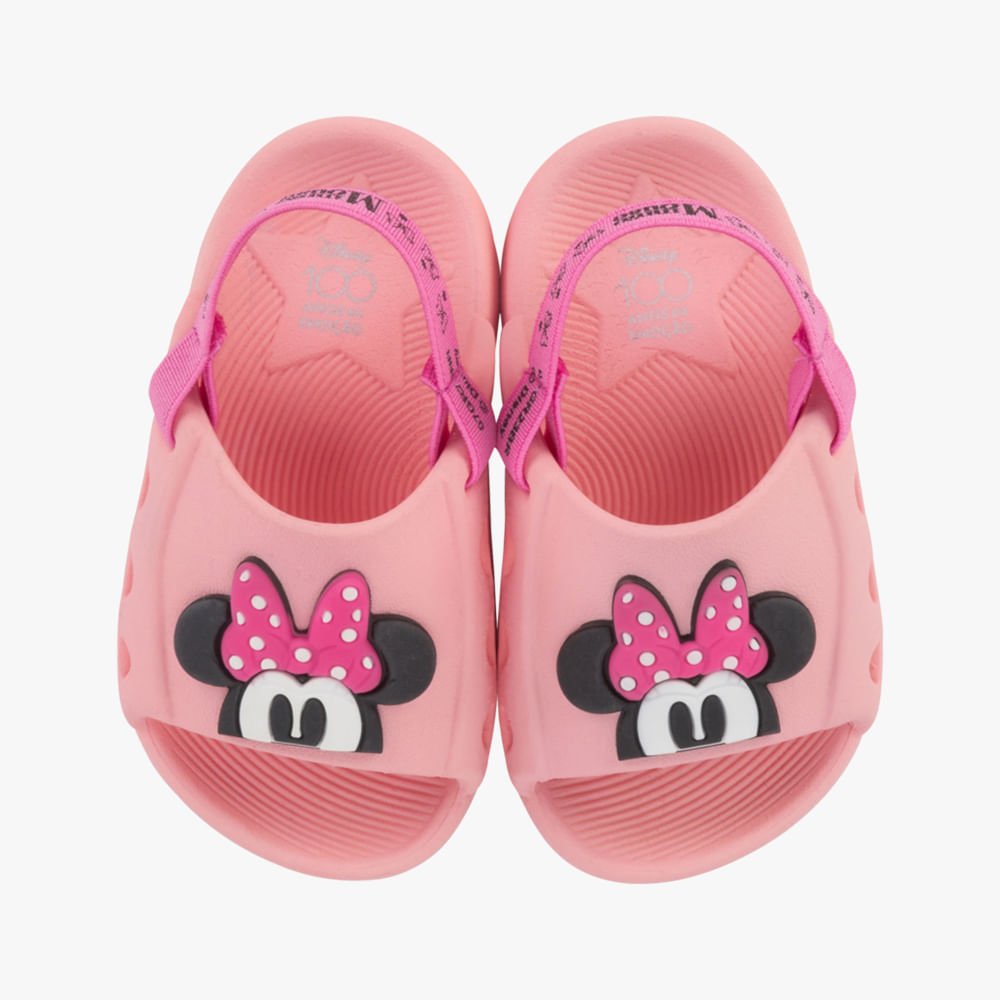 Sandália Slide Bebê Disney Rosa 2