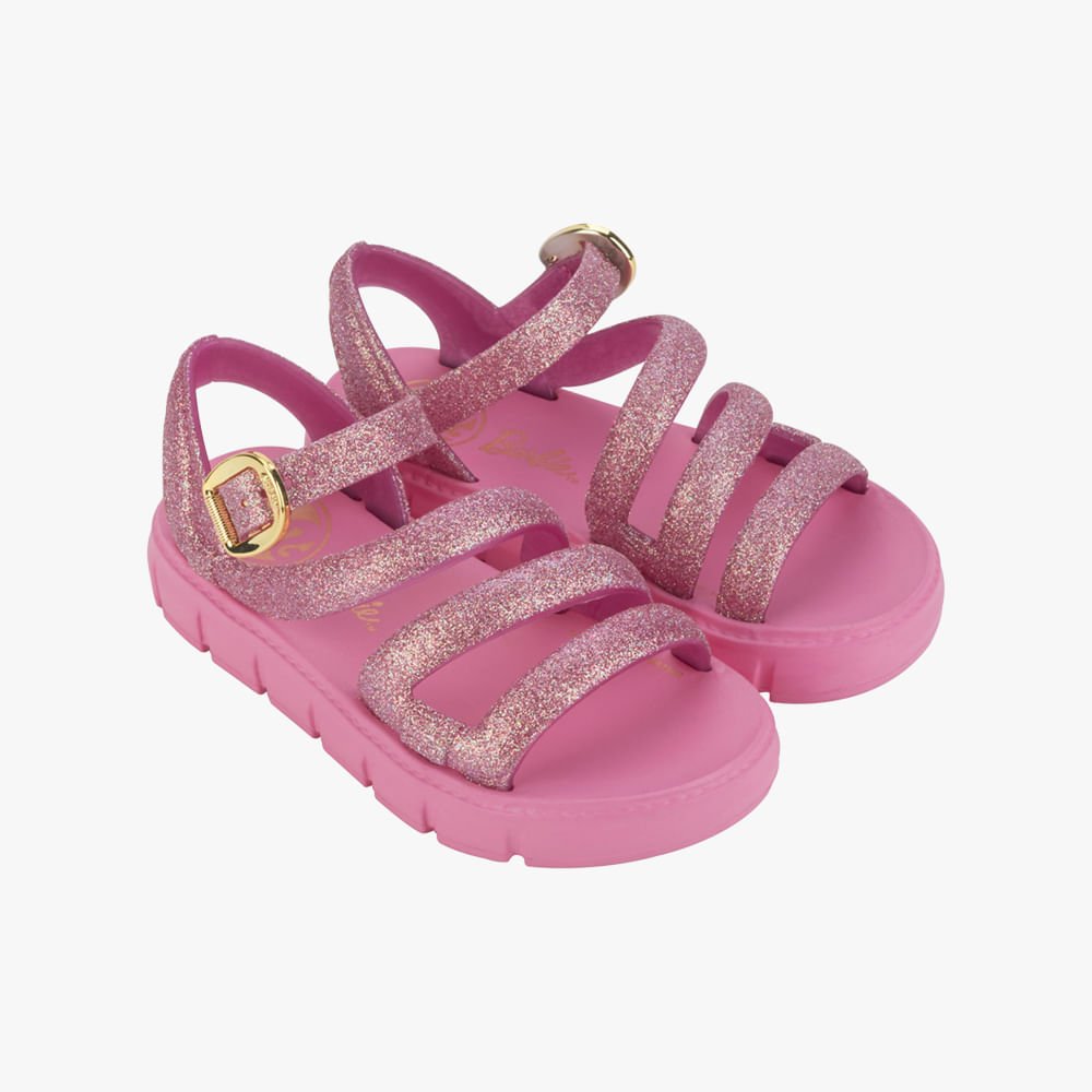 Sandália Flatform Infantil Barbie Glitter