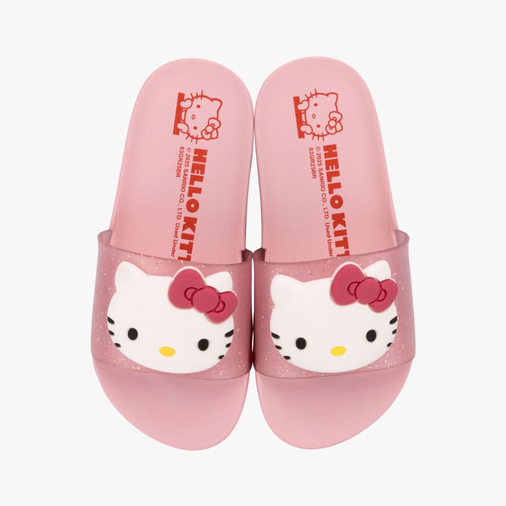 Chinelo Slide Infantil Hello Kitty Mania Grendene Kids Rosa 2