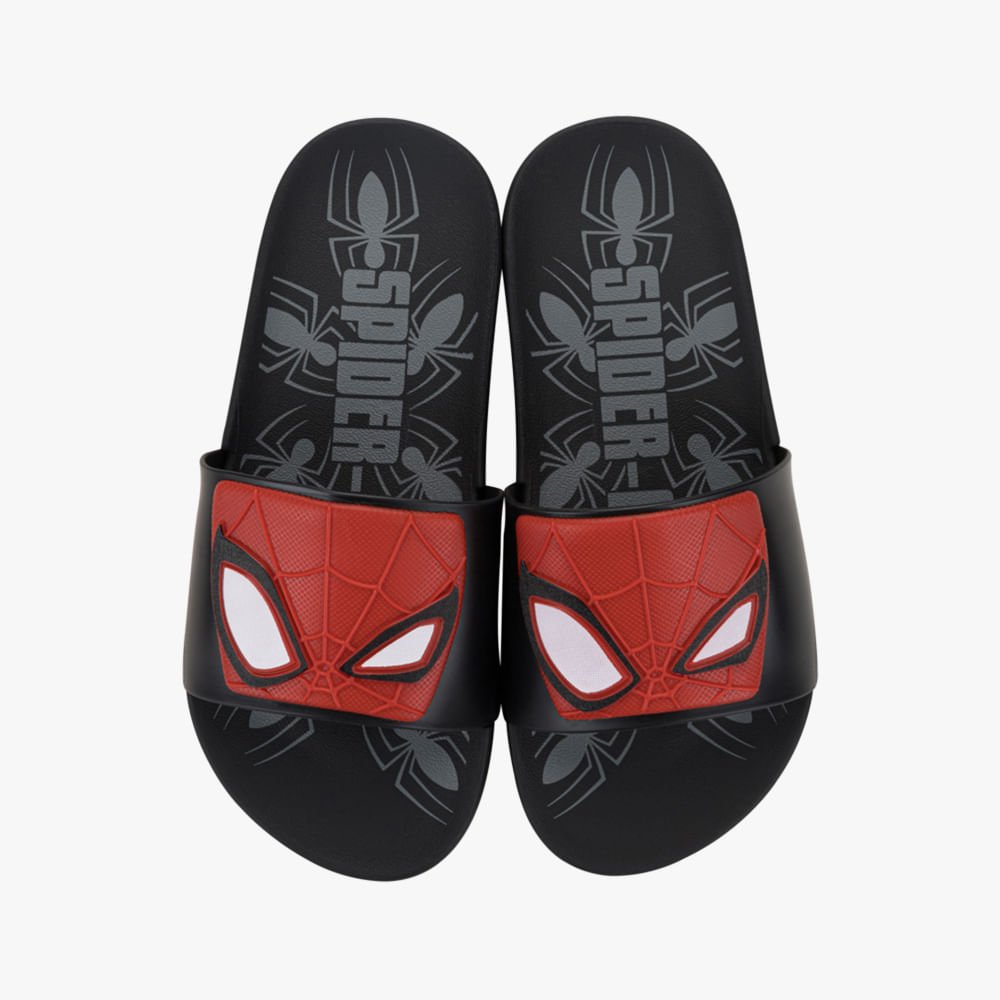 Chinelo Slide Homem Aranha Preto 2