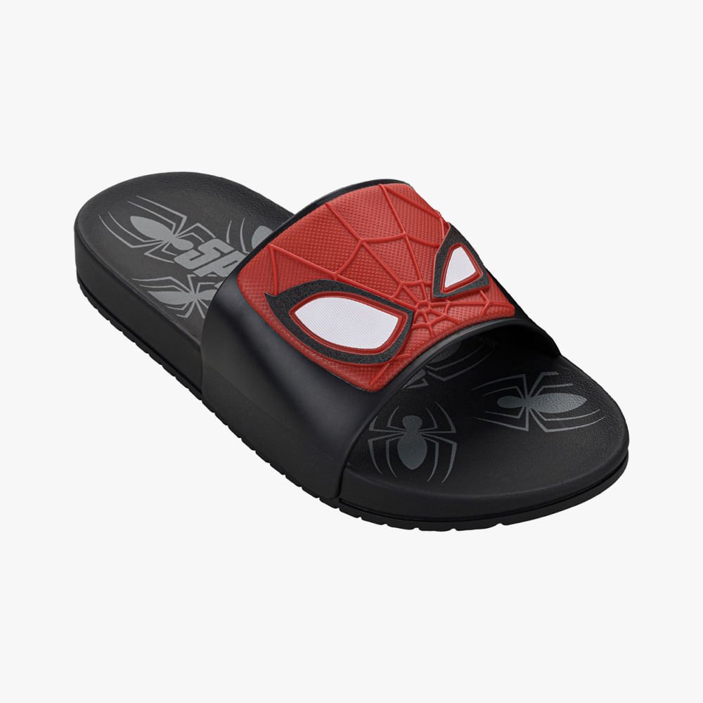 Chinelo Slide Homem Aranha Preto 3