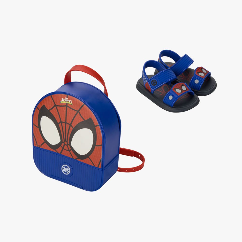 Sandália Papete Homem Aranha com Mochila Azul 2