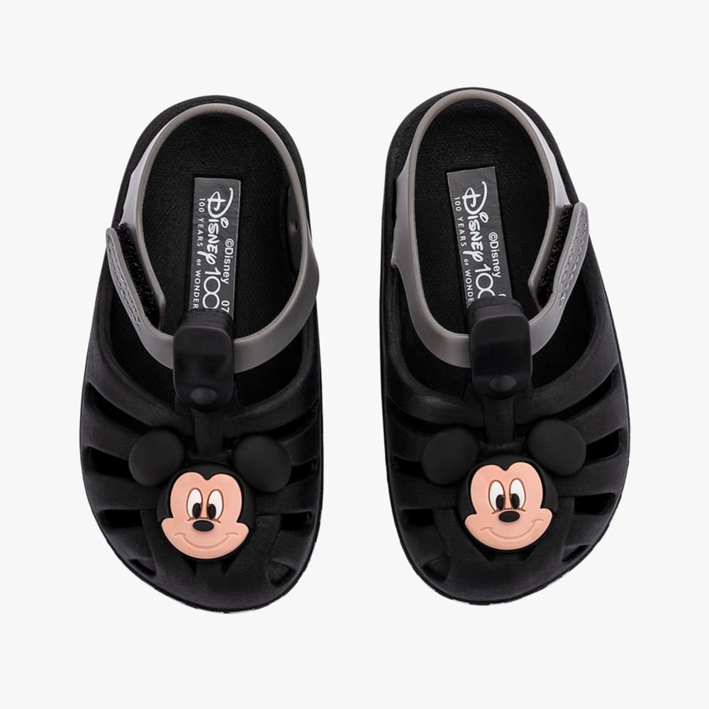 Sandália Bebê Disney Magic Aranha Babuche Preto 2