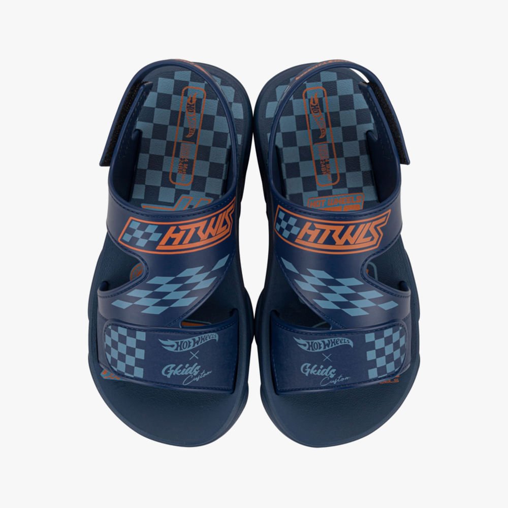 Sandália Papete Infantil Hot Wheels Grendene Kids Menino Azul 2
