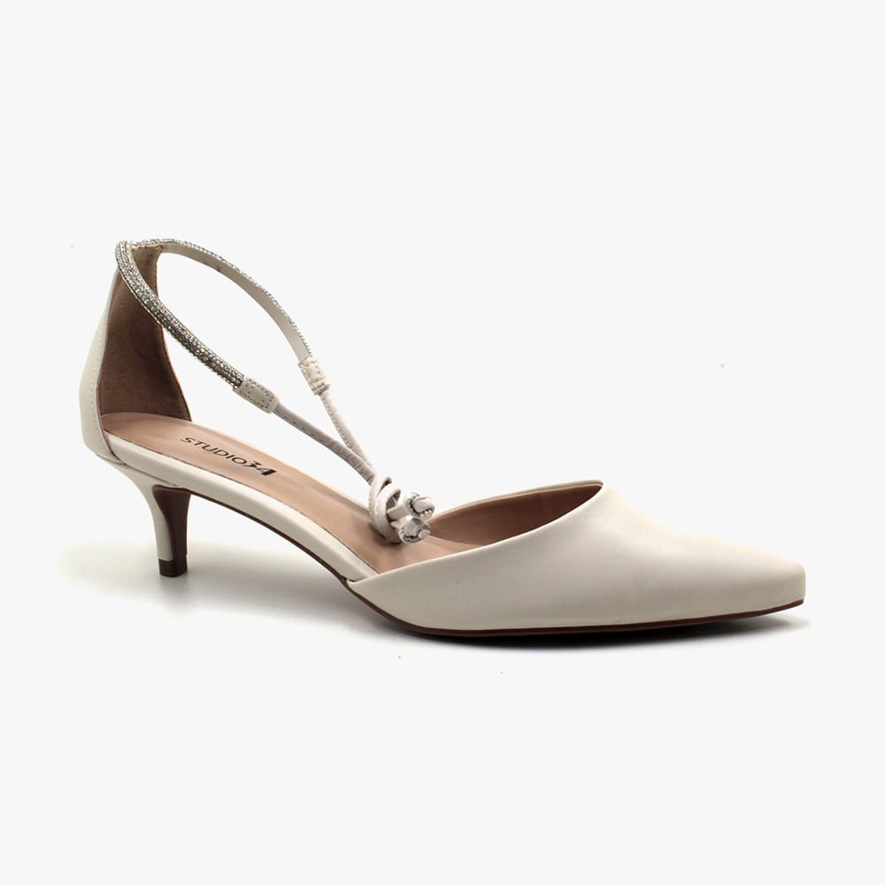 Scarpin com Amarração e Strass na Tira
