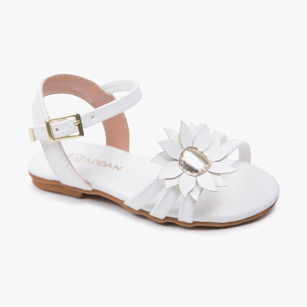Sandália de Bebê Menina com Flor no Cabedal