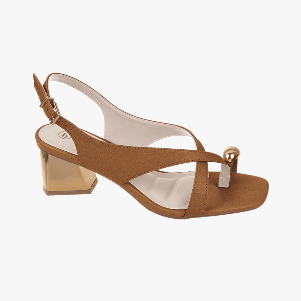 Sandália de Dedo Salto Bloco