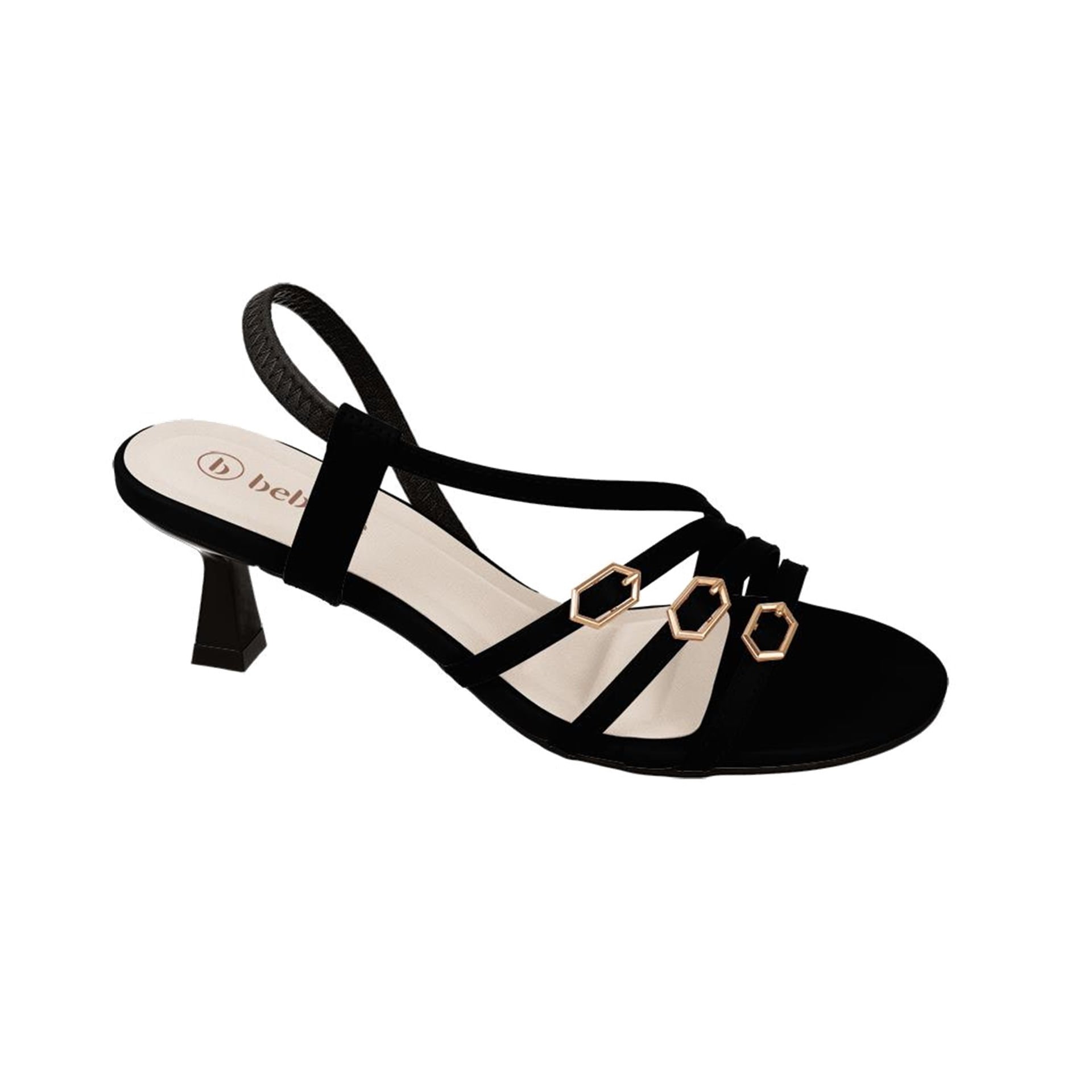 Sandália Tiras e Fivelas Salto Cone