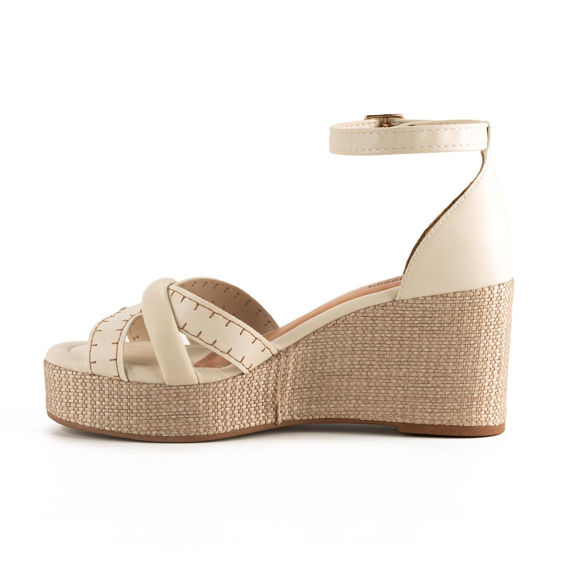 Sandália Anabela com Sola em Cortiça Bege 3