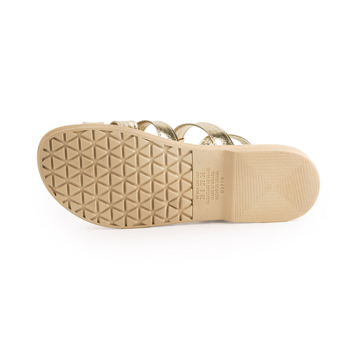 Sandália Flatform Tiras com Enfeite Dourado 6