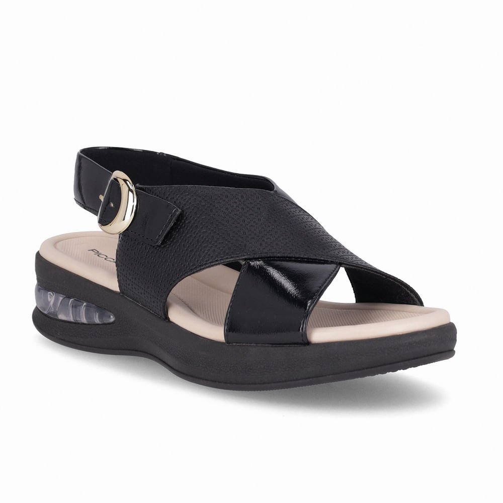 Sandália SoftStep Anabela Médio Preto 3