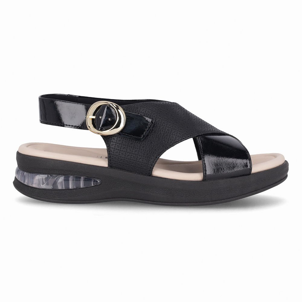 Sandália SoftStep Anabela Médio Preto 5