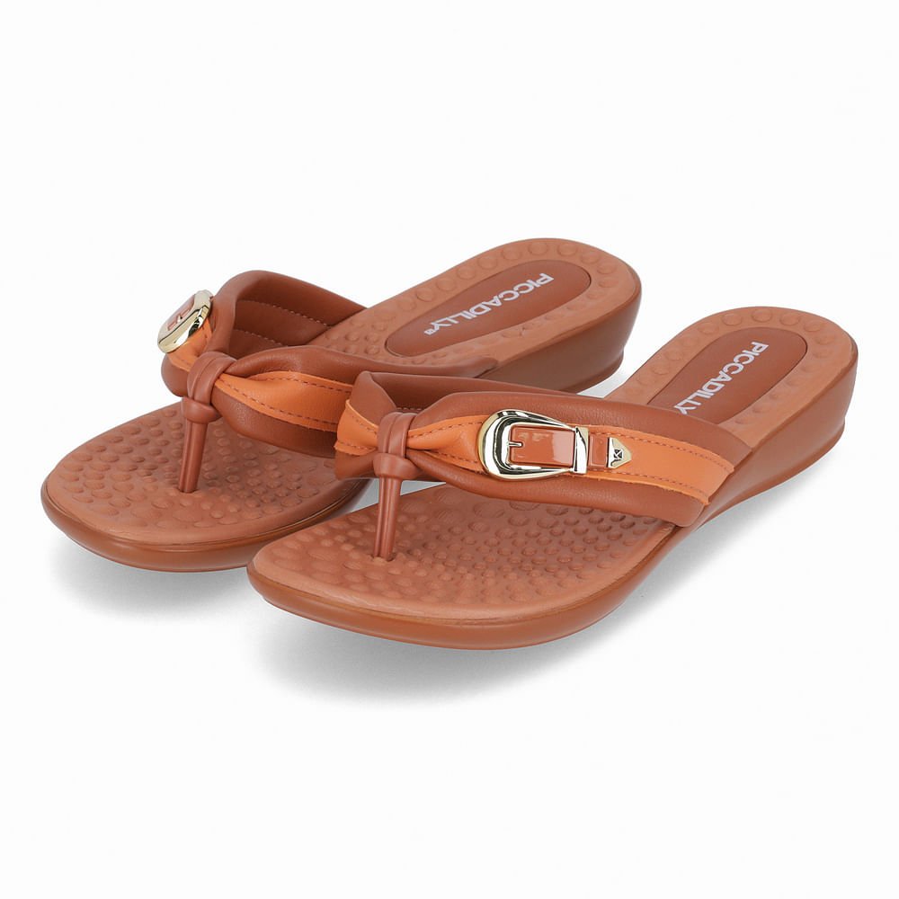 Chinelo Camila Anabela Baixo Marrom 5