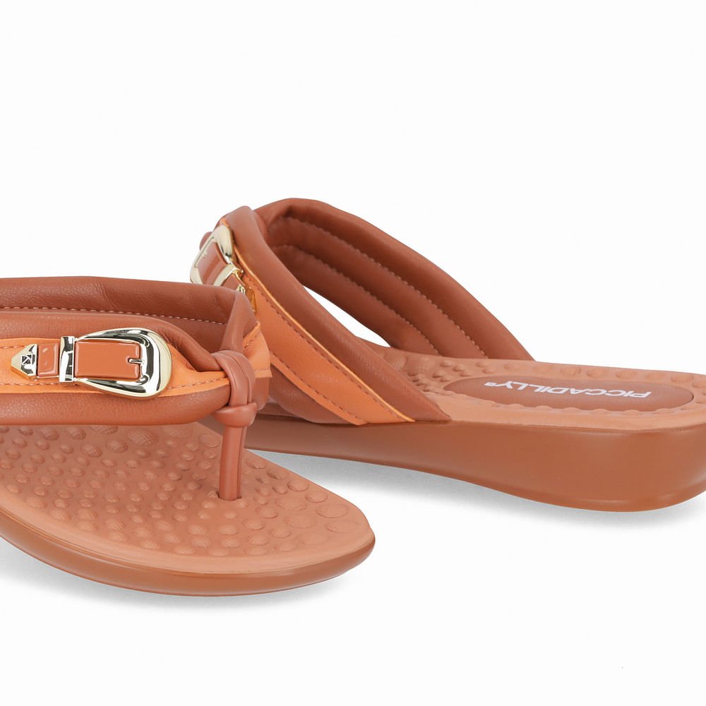 Chinelo Camila Anabela Baixo Marrom 6