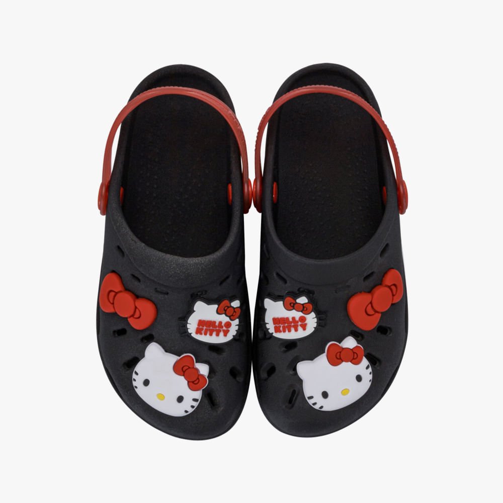 Babuche Infantil Hello Kitty Hype Preto 2