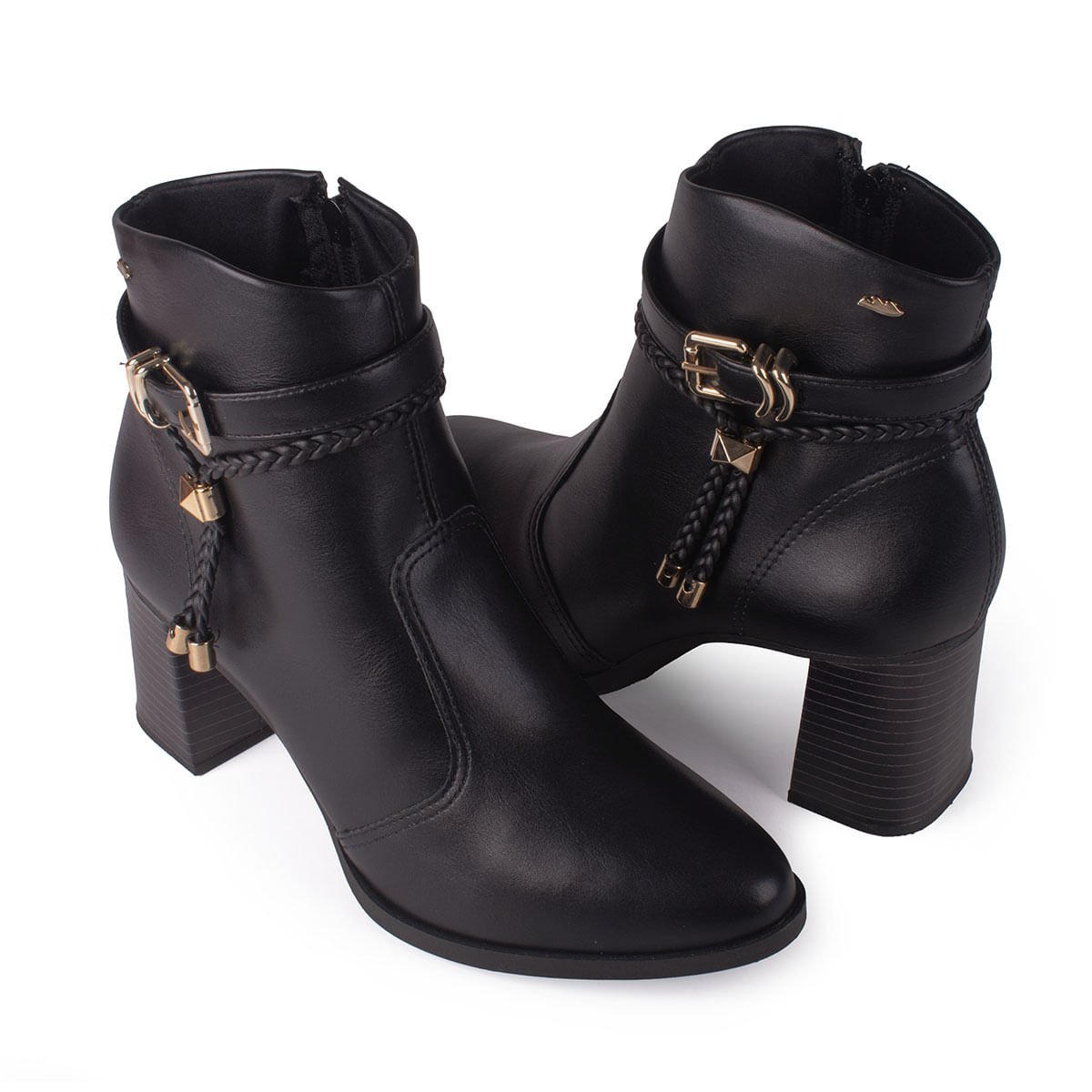 Bota Cano Curto Salto Grosso Preto 7