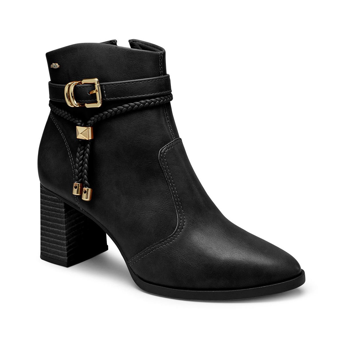 Bota Cano Curto Salto Grosso Preto 9