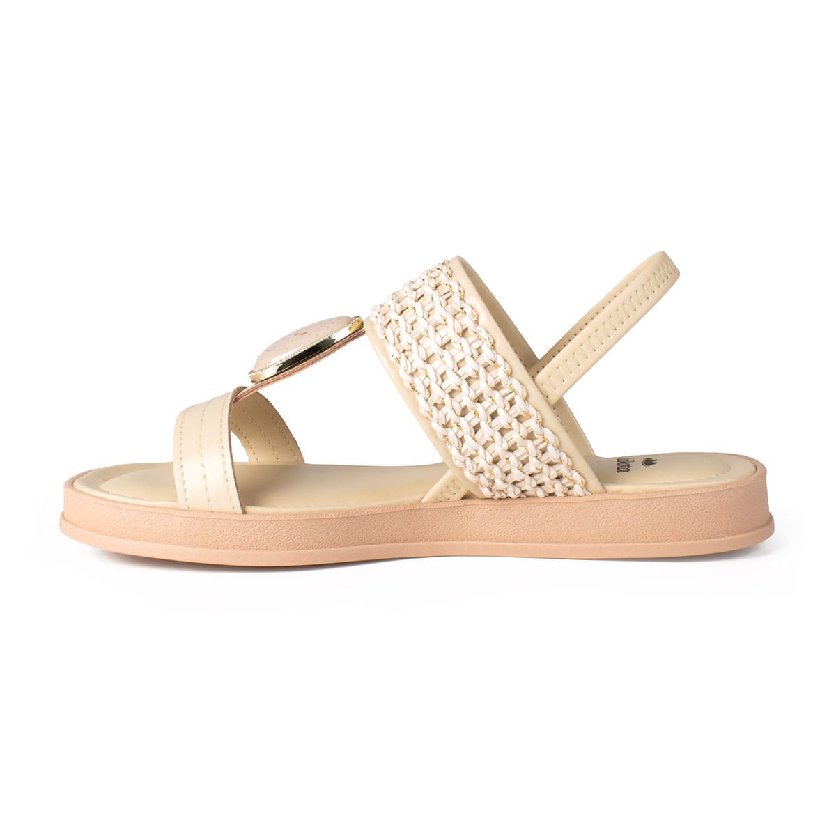 Sandália Flatform com Pedra Bege 3