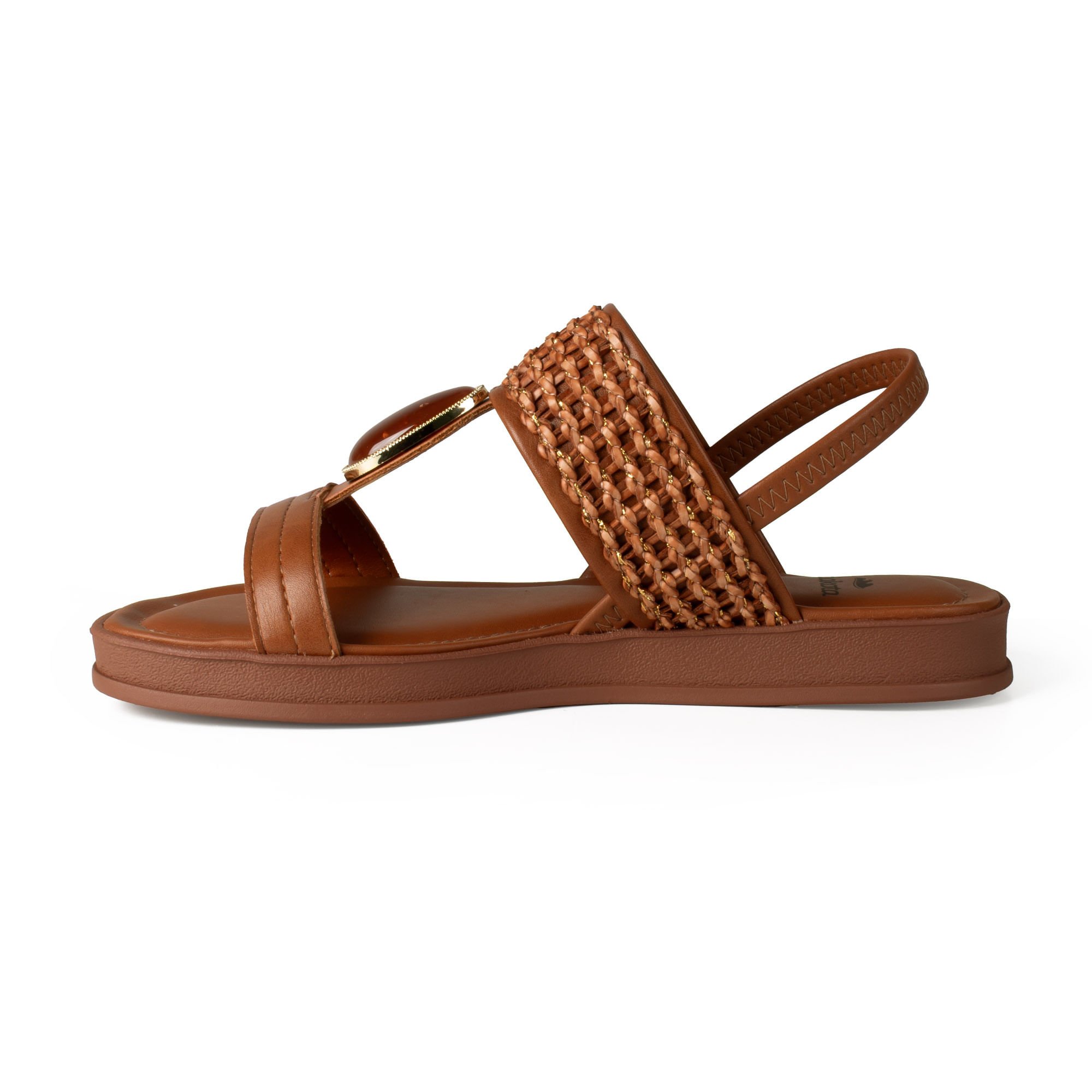 Sandália Flatform com Pedra Marrom 4