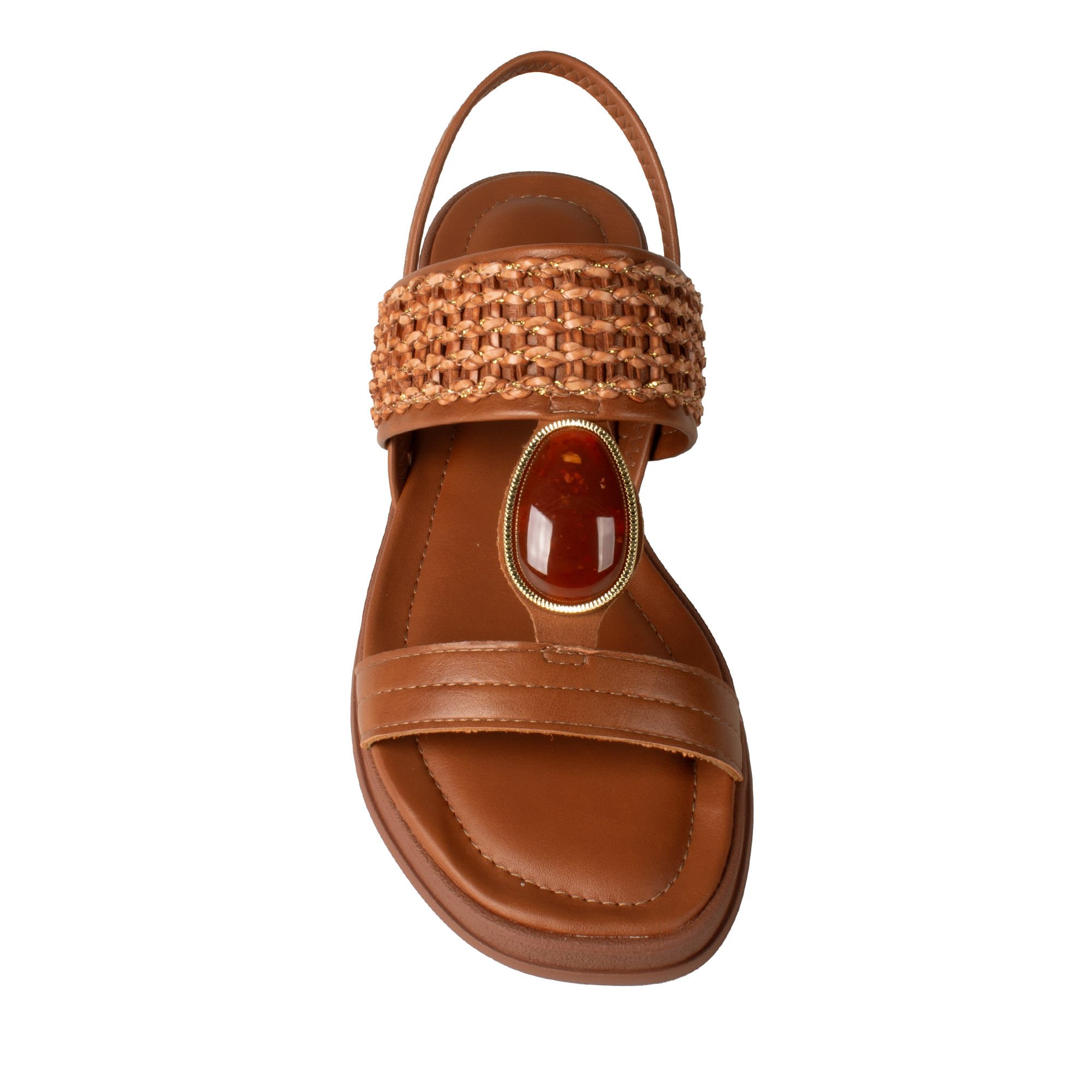 Sandália Flatform com Pedra Marrom 6