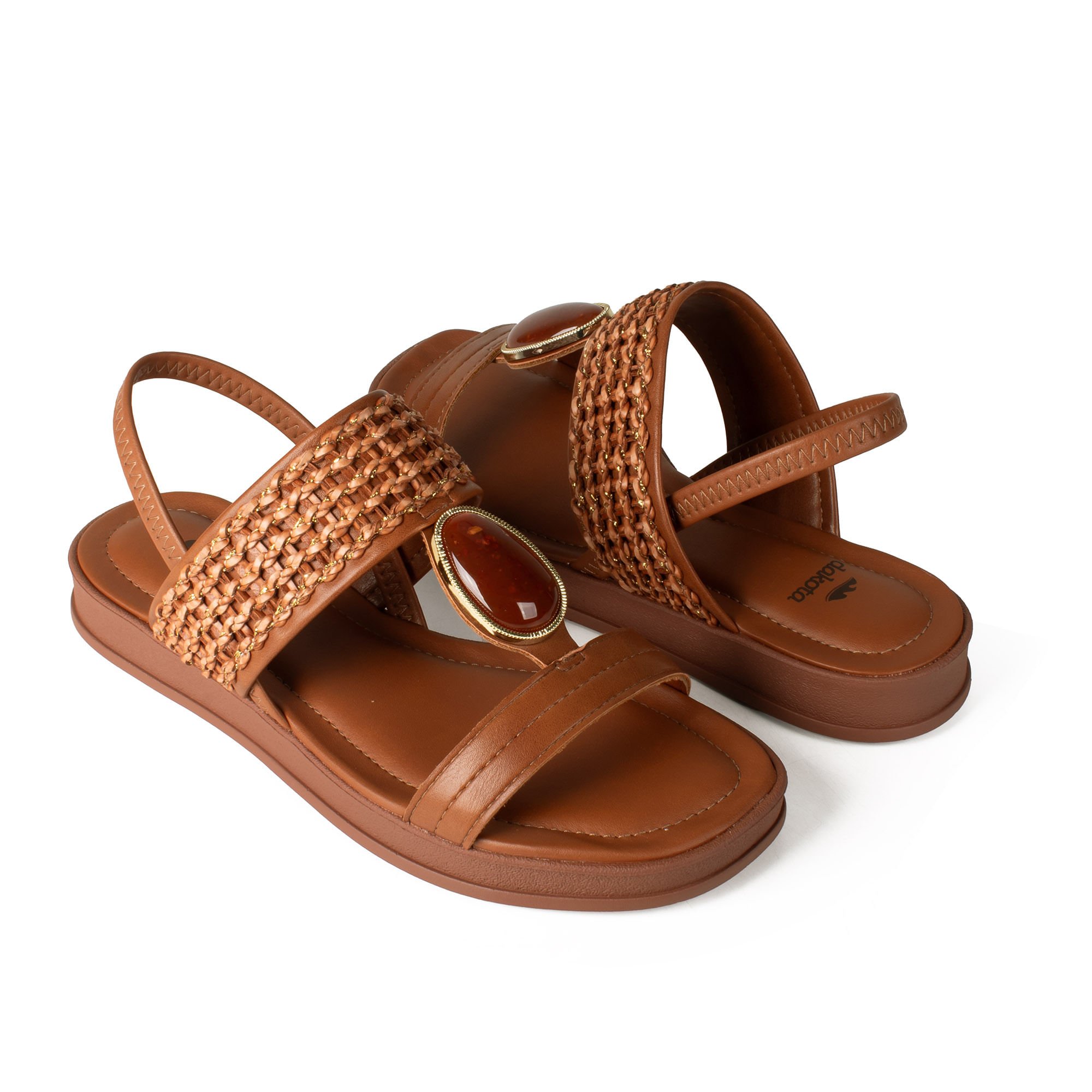 Sandália Flatform com Pedra Marrom 7