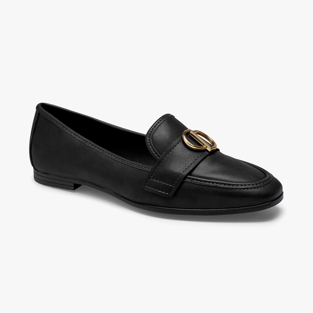 Sapato Mocassim Social com Aplicação Preto 2
