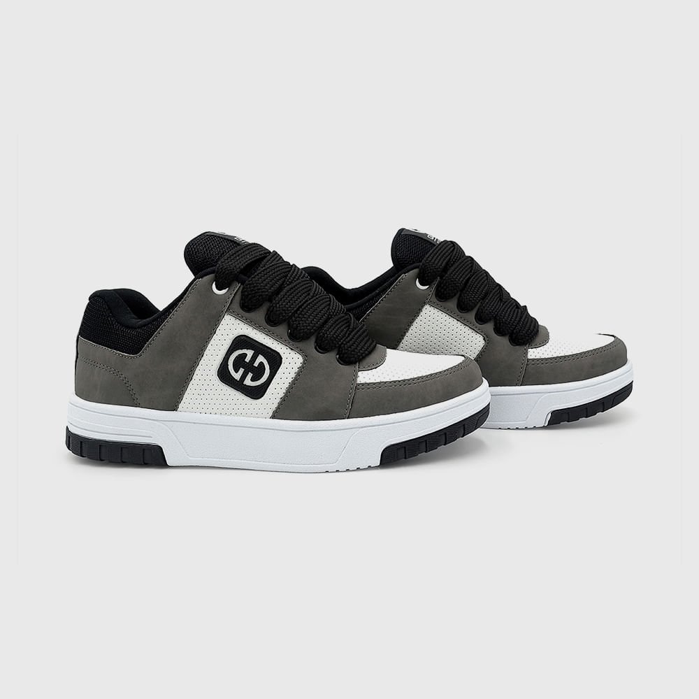 Tênis Casual Streetwear Branco/Cinza 2
