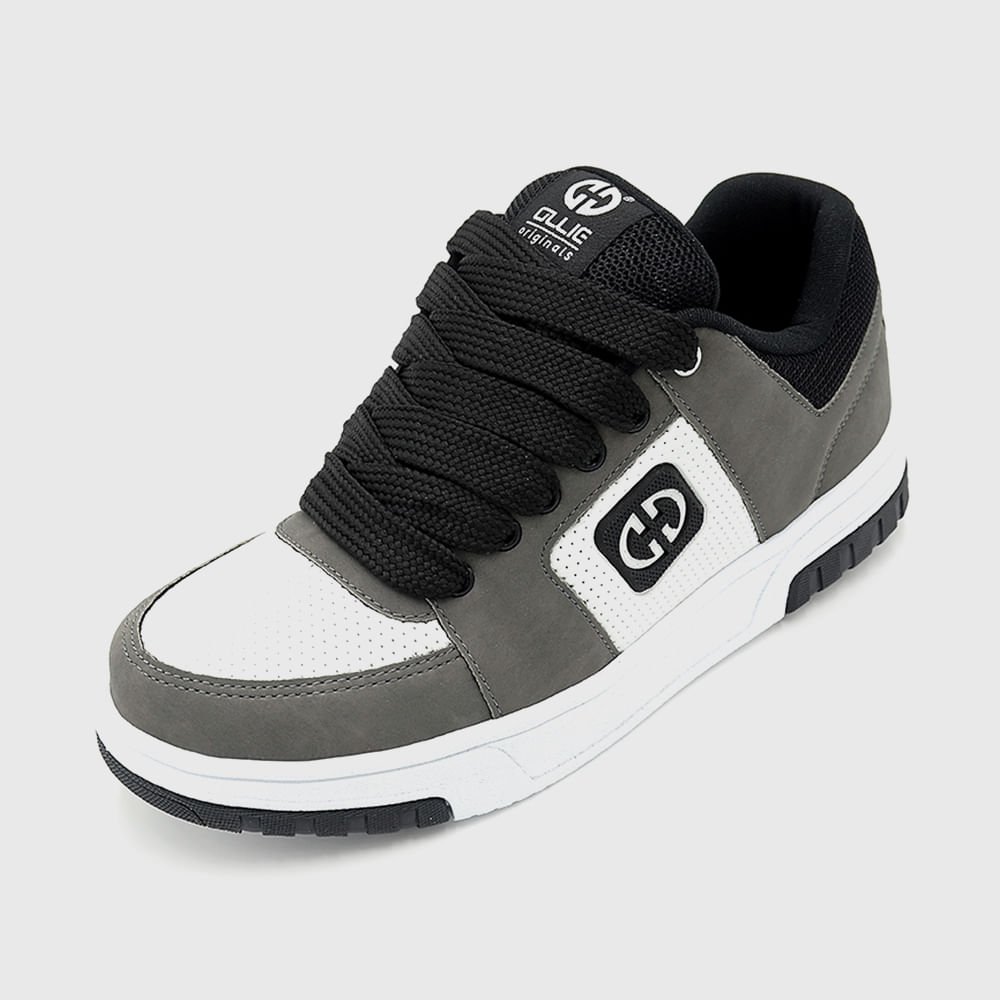 Tênis Casual Streetwear Branco/Cinza 3