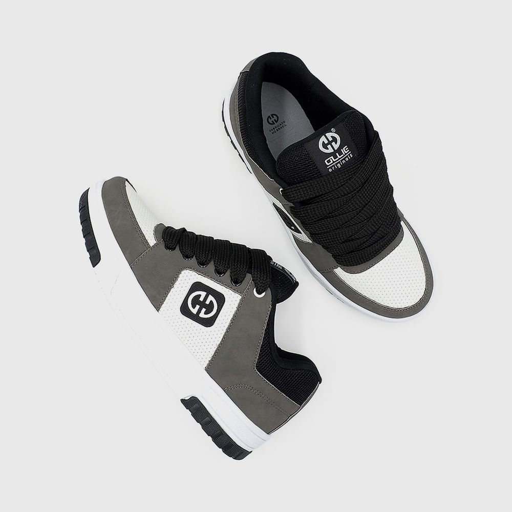 Tênis Casual Streetwear Branco/Cinza 7