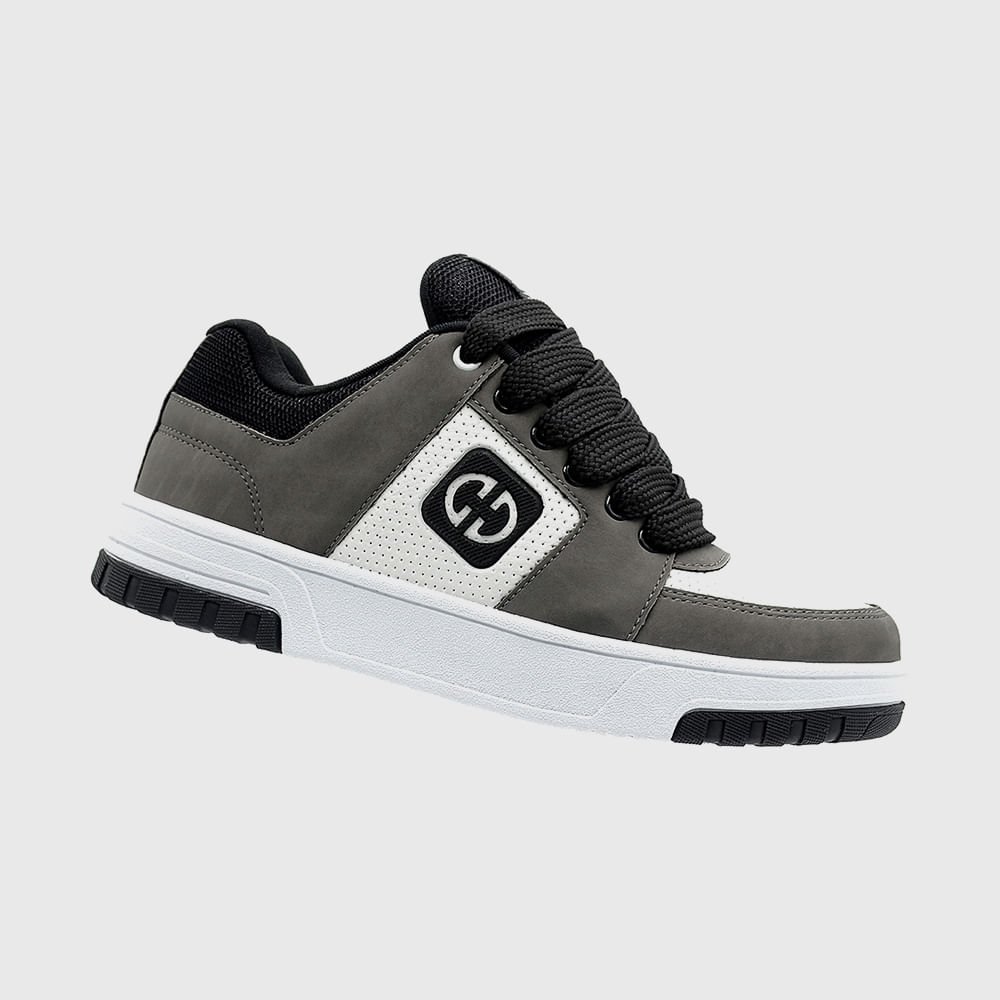 Tênis Casual Streetwear Branco/Cinza 8