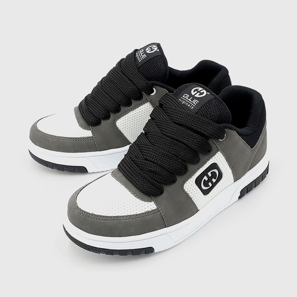 Tênis Casual Streetwear Branco/Cinza 10