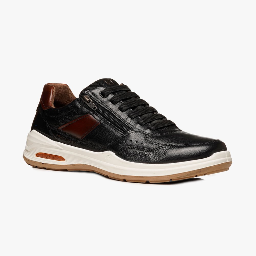 Sapatênis Casual Moda Zíper Lateral Preto 2