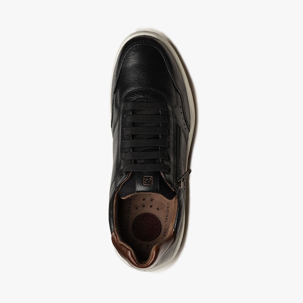 Sapatênis Casual Moda Zíper Lateral Preto 4
