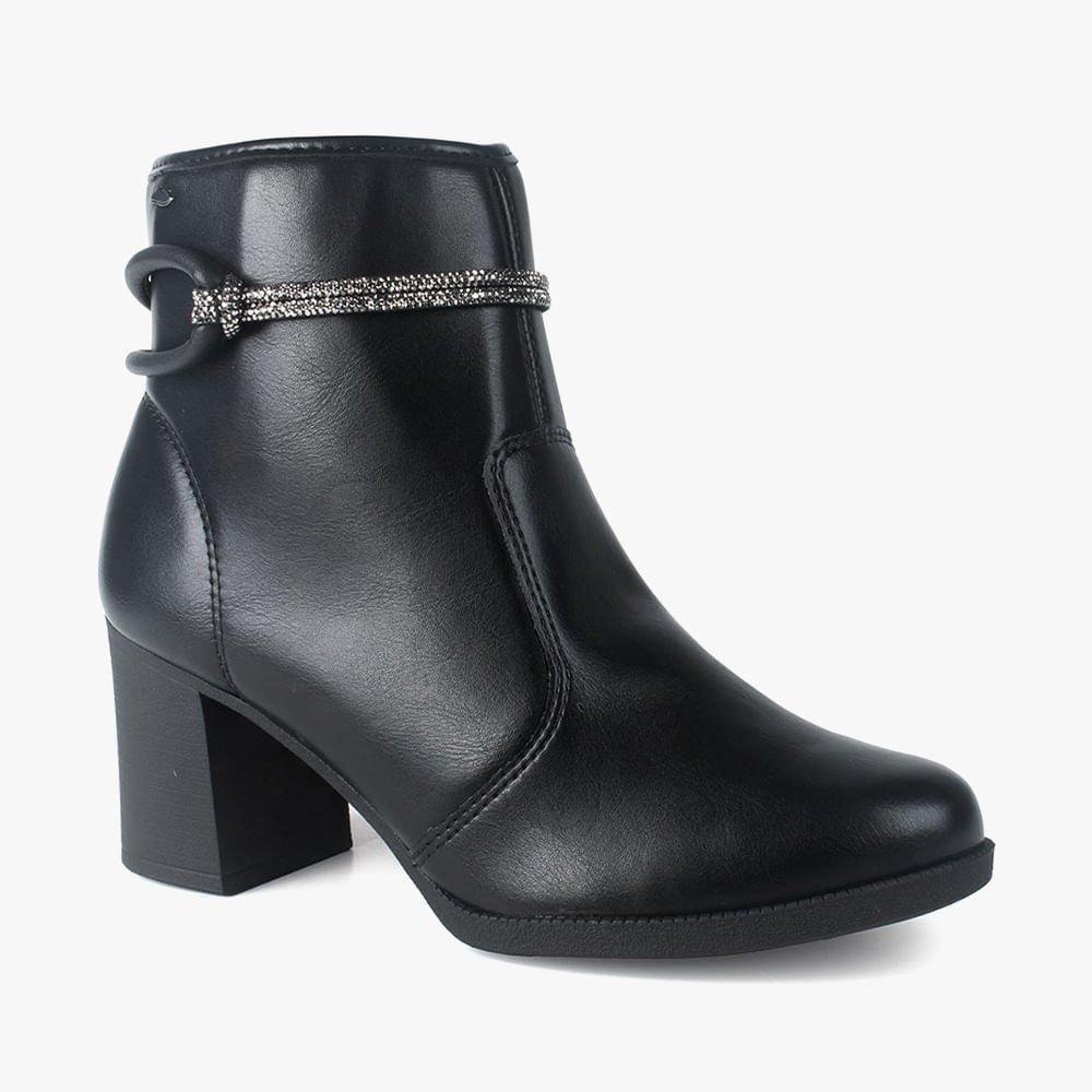 Bota Cano Curto Salto Bloco Preto 6