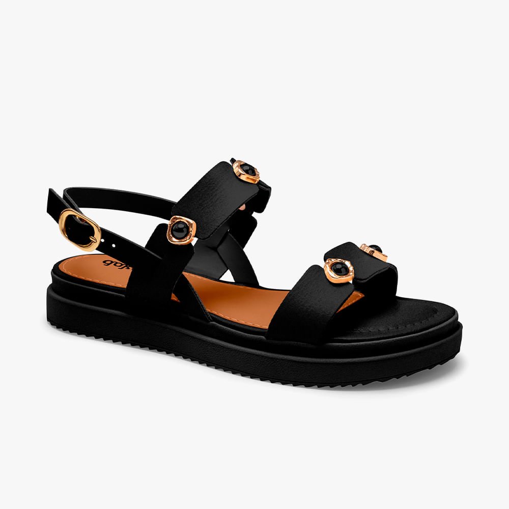Sandália Flatform com Aplicações