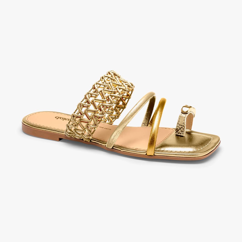 Sandália Rasteira Dedinho Tule