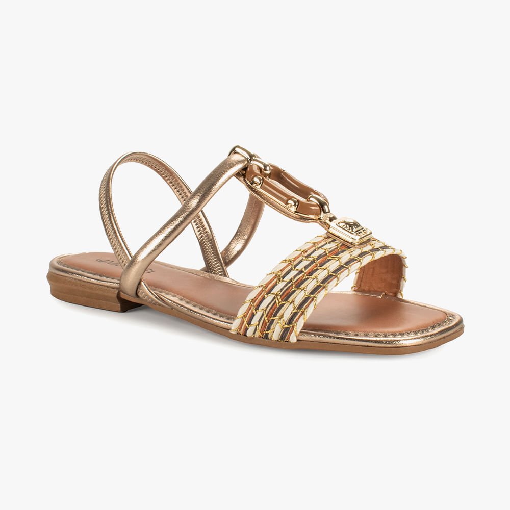 Sandália Rasteira Tira Tramada