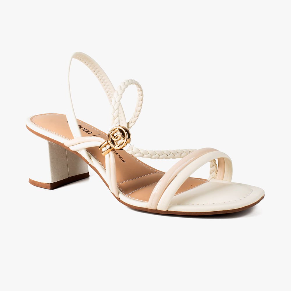 Sandália Salto Bloco Tiras Cruzadas