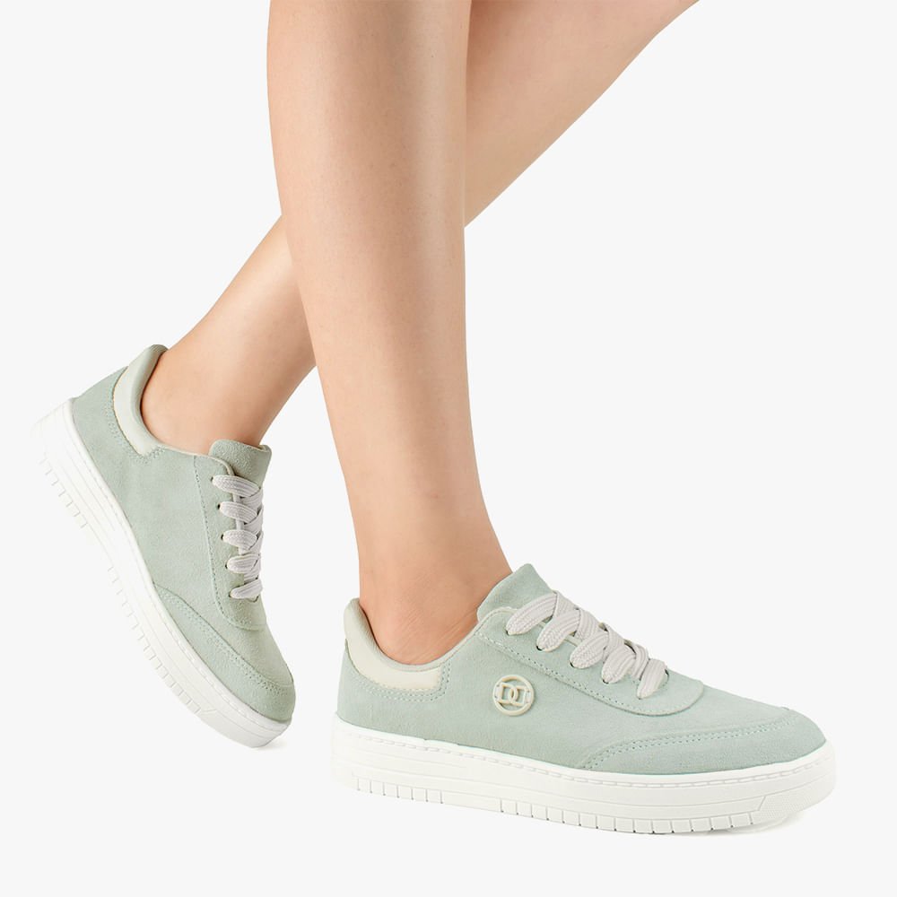 Tênis Casual Camurça Verde 2