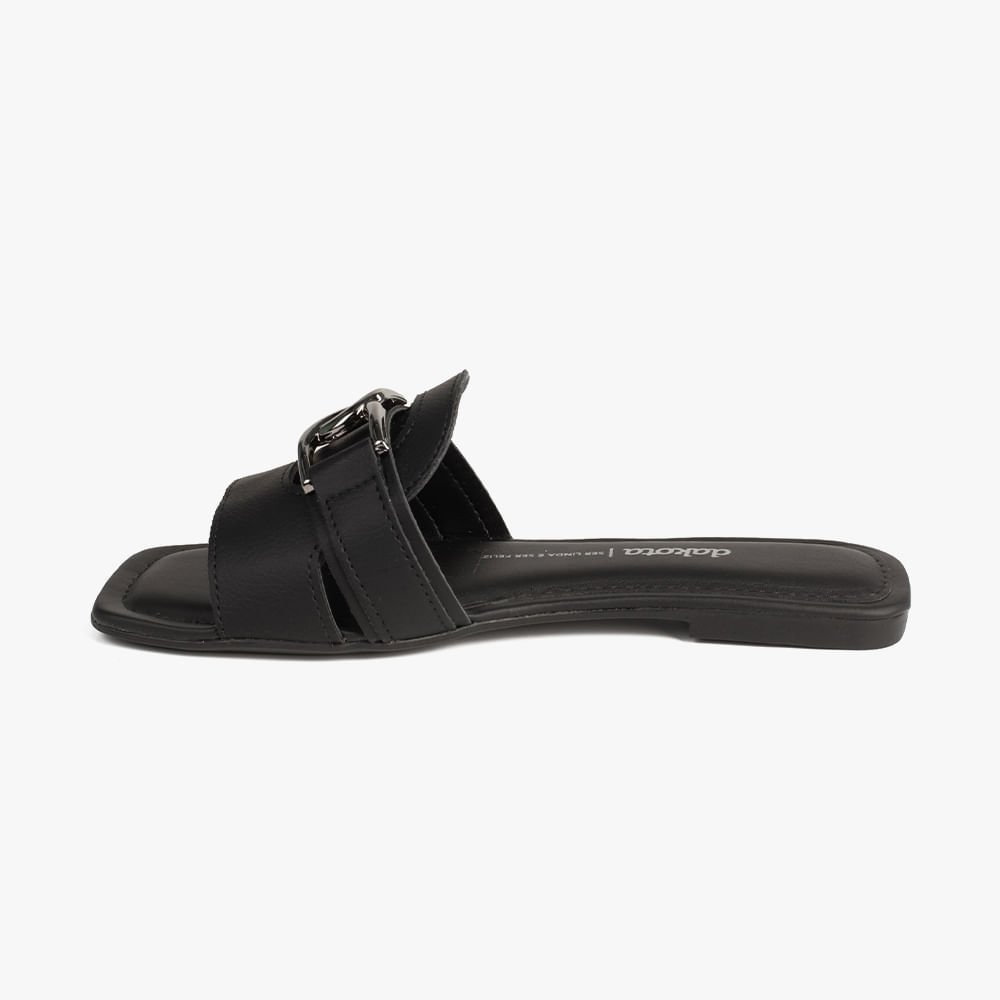 Rasteira com Aplique Metálico Preto 3