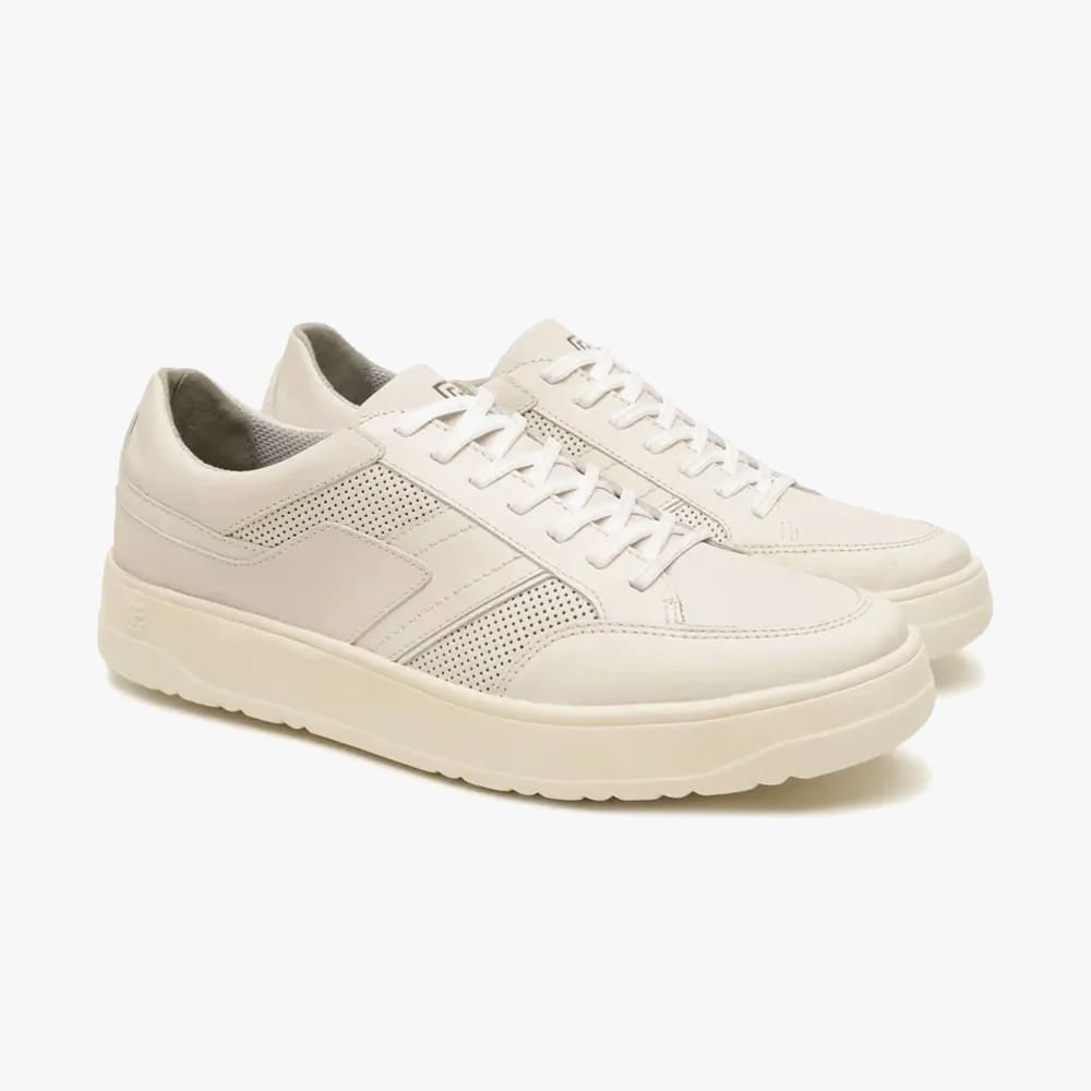 Tênis Casual Masculino Freeway Hill01 Couro Bege 2